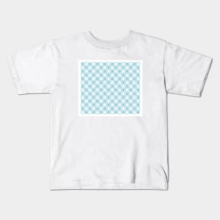 Modern Blue Scandinavian Checkered Pattern Kids T-Shirt